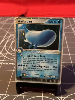 Vintage 2003 Pokemon Wailord ex 100/100 Holo Card Heavily Played - Image 1