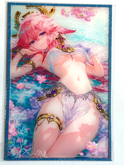 Yae Miko of GENSHIN IMPACT - Waifu Goddess Trading Card - A5 Board Size CCG - Image 1