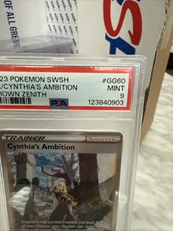 Cynthia's Ambition GG60 Full Art PSA 9 Mint Pokemon TCG Crown Zenith - Image 3