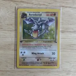 Pokemon Aerodactyl 1/62 Fossil Holo Rare 1st Edition 1999 English 60 HP - Image 1