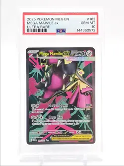 MEGA MAWILE EX 2025 POKEMON MEGA EVOLUTION ULTRA RARE FA PSA 10 Q6222 - Image 1