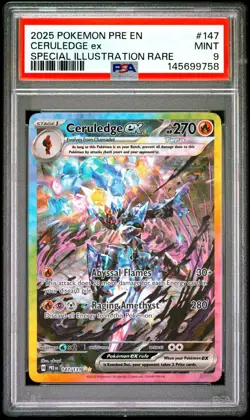 PSA 9 CERULEDGE EX 147/131 SIR PRISMATIC EVOLUTIONS POKEMON 😍 - Image 1