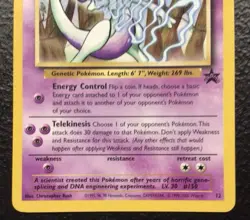 Pokemon Mewtwo Black Star Promo 12/53 WOTC Vintage 2000 - Image 4