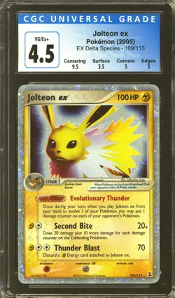 Pokemon EX Delta Species Jolteon EX 109/113 CGC 4.5 subs - Image 1