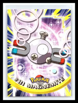 💥 MAGNEMITE 1999 Topps Pokemon TV Non Holo Animation 1st Series Blue Logo # 81 - Image 1