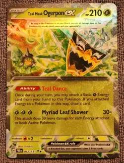 Teal Mask Ogerpon EX 12/131 Pokemon Prismatic Evolutions NM - Image 1