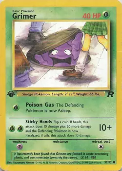 Pokemon - Grimer - Team Rocket 57/82 1st Edition - Common - HP - Image 1
