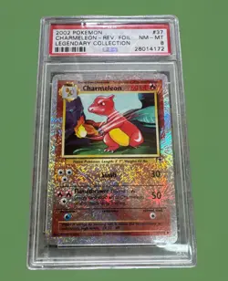 Pokemon TCG 2002 Charmeleon #37 Rev Holo Legendary Collection PSA 8 NM-MT - Image 1