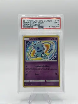 Shining Mew-Holo Pokemon Sun & Moon Shining Legends 40 NM PSA 9 - Image 1
