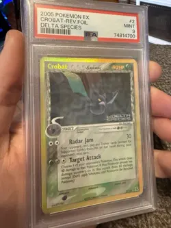 2005 POKEMON EX DELTA SPECIES #2 CROBAT-REVERSE FOIL PSA 9 - Image 1