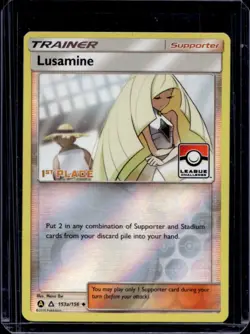 2019 Pokemon SM Ultra Prism Lusamine League Challenge Stamp #153a/156 - Image 1