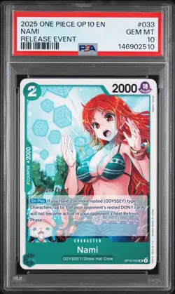 PSA 10 2025 ONE PIECE OP10 ROYAL BLOOD 033 NAMI RELEASE EVENT - Image 1