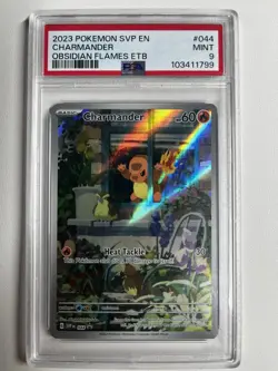 2023 Pokemon SVP EN Charmander #044 Obsidian Flames ETB Black Star Promo PSA 9 - Image 1