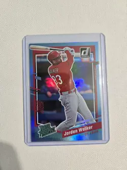 2023 Panini Donruss - Rated Prospect Jordan Walker #50 Holo Carolina Blue (RC) - Image 1