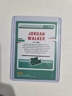 2023 Panini Donruss - Rated Prospect Jordan Walker #50 Holo Carolina Blue (RC) - Image 2