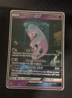 Pokemon TCG Mewtwo GX Secret Rare Card Black Star 76/73 Near Mint Condition - Image 1
