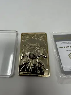 Pokemon Poliwhirl 23k Gold Plated Trading Card With COA Burger King 1999 - Image 3
