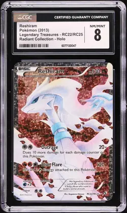 CGC 8 Reshiram Legendary Treasures RC22/RC25 Radiant Collection Pokemon Card - Image 1