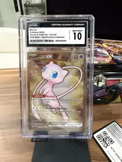 CGC 10 GEM MINT Mew Ex 205/165 Gold METAL 151 UPC PROMO Pokemon Card - Image 1