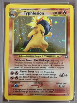 Pokemon Typhlosion TCG Neo Genesis Holo Card 17/111 Unlimited Rare, PSA 8 - Image 2