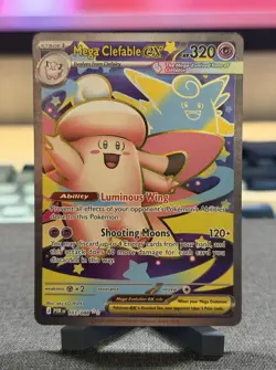 Pokemon Mega Clefable EX Foil Card 320 HP 120+ Attack 103/088 Mega Evolution - Image 1