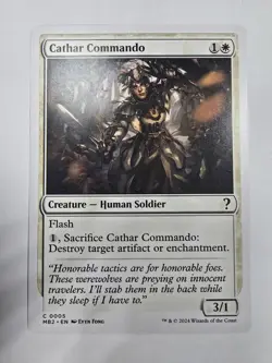 Cathar Commando (White Border) Mystery Booster 2 Regular Mtg - Image 1