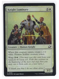 Knight Luminary | FOIL | NM | MTG | Common | 0023 | EOE - Edge of Eternities - Image 1