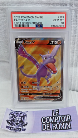 Carte Pokemon : Ptera V 179/196 Full Art Origine Perdue 2022 FR PSA 10 - Image 1