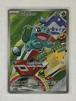 Pokemon Bulbasaur Stamped Holo 037 MEP Basic 80 HP Plant Pokemon TCG Card - Image 1