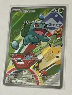 Pokemon Bulbasaur Stamped Holo 037 MEP Basic 80 HP Plant Pokemon TCG Card - Image 2