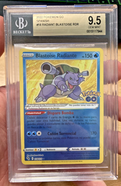 ~ESP~ SPANISH BGS 9.5 Radiant Blastoise Radiante Beckett Pokemon Go Card - Image 1