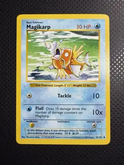 Magikarp Pokemon Card No 35/102 - Base Set Unlimited - Shadowless - 1999 - NM - Image 1