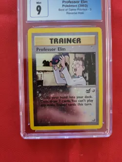 Pokemon: Professor Elm #3 Best of Game Rev Holo Promo 2003 - Vintage CGC 9 - D51 - Image 3