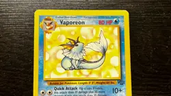 POKEMON TCG - ENGLISH JUNGLE SET VAPOREON 28/64 NON HOLO RARE CARD LP MP - Image 2