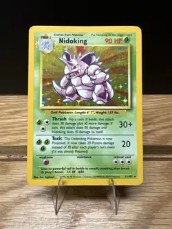 Pokemon TCG Base Set Nidoking Holo Rare Card 11/102 (Moderate Play) - Image 1