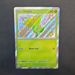 Pokemon Oddish 092/091 SV: Paldean Fates Shiny Rare Secret Holo Card 60 HP - Image 1