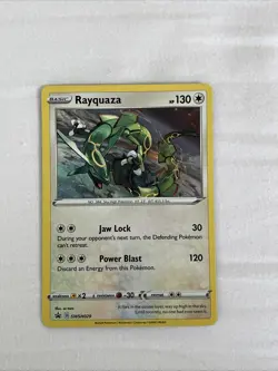 Pokemon Cosmos Swirl Rayquaza SWSH029 Black Star Promo Card Holo - Image 1