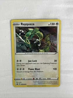 Pokemon Cosmos Swirl Rayquaza SWSH029 Black Star Promo Card Holo - Image 2