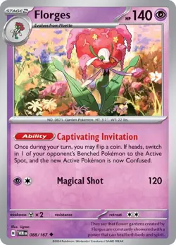 Florges SV06: Twilight Masquerade 088/167 English Pokemon Card - Image 1