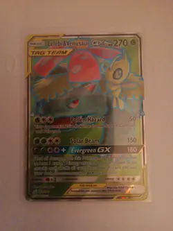 Pokemon TCG Celebi & Venusaur GX Holo Ultra Rare Card Sun & Moon Team Up 1/181 - Image 1