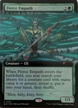NM-Mint, English MTG Foil Fierce Empath (0767) - Foil - Extended Art Secret Lair - Image 1