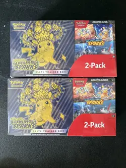 Pokemon Surging Sparks Costco Elite Trainer Box + Booster Bundle, 2-pack Set - Image 1