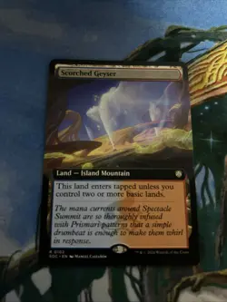 1x Scorched Geyser, Extended Art, Secrets of Strixhaven, MTG NM - Image 1