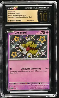 (CGC 10 Pristine) Pokemon Card - 2024 Greavard 070 - Tech Sticker Baby Shiny - Image 1