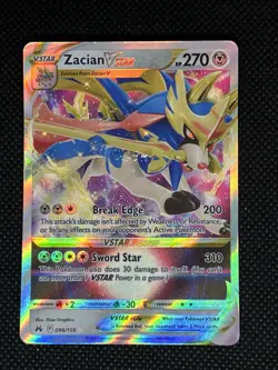 Pokemon Zacian VSTAR Ultra Rare Full Art Holo 096/159 Crown Zenith 270 HP - Image 1