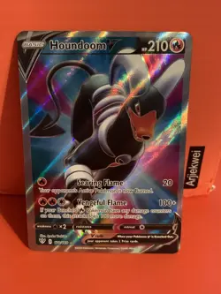 Pokemon Houndoom V Full Art Ultra Rare 178/189 Swsh03: Darkness Ablaze Holo - Image 1