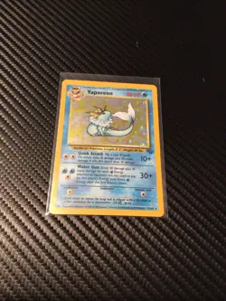 Pokemon TCG Vaporeon Jungle Holo Rare Card 12/64 MP Condition - Image 1
