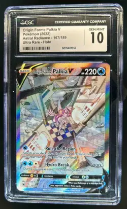2022 Pokemon SWSH Origin Forme Palkia V Ultra Rare #167/189 CGC 10 - Image 1