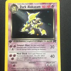 Pokemon 1st Edition Holo Dark Alakazam- Team Rocket 1/82- VLP SWIRL - Image 2