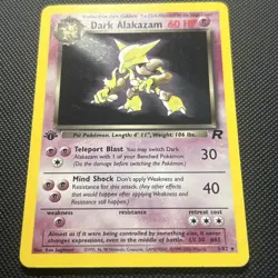 Pokemon 1st Edition Holo Dark Alakazam- Team Rocket 1/82- VLP SWIRL - Image 3